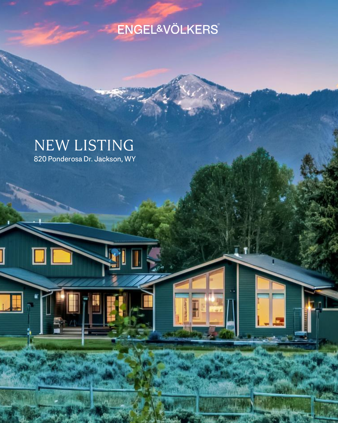 Ponderosa Drive new listing at sunset